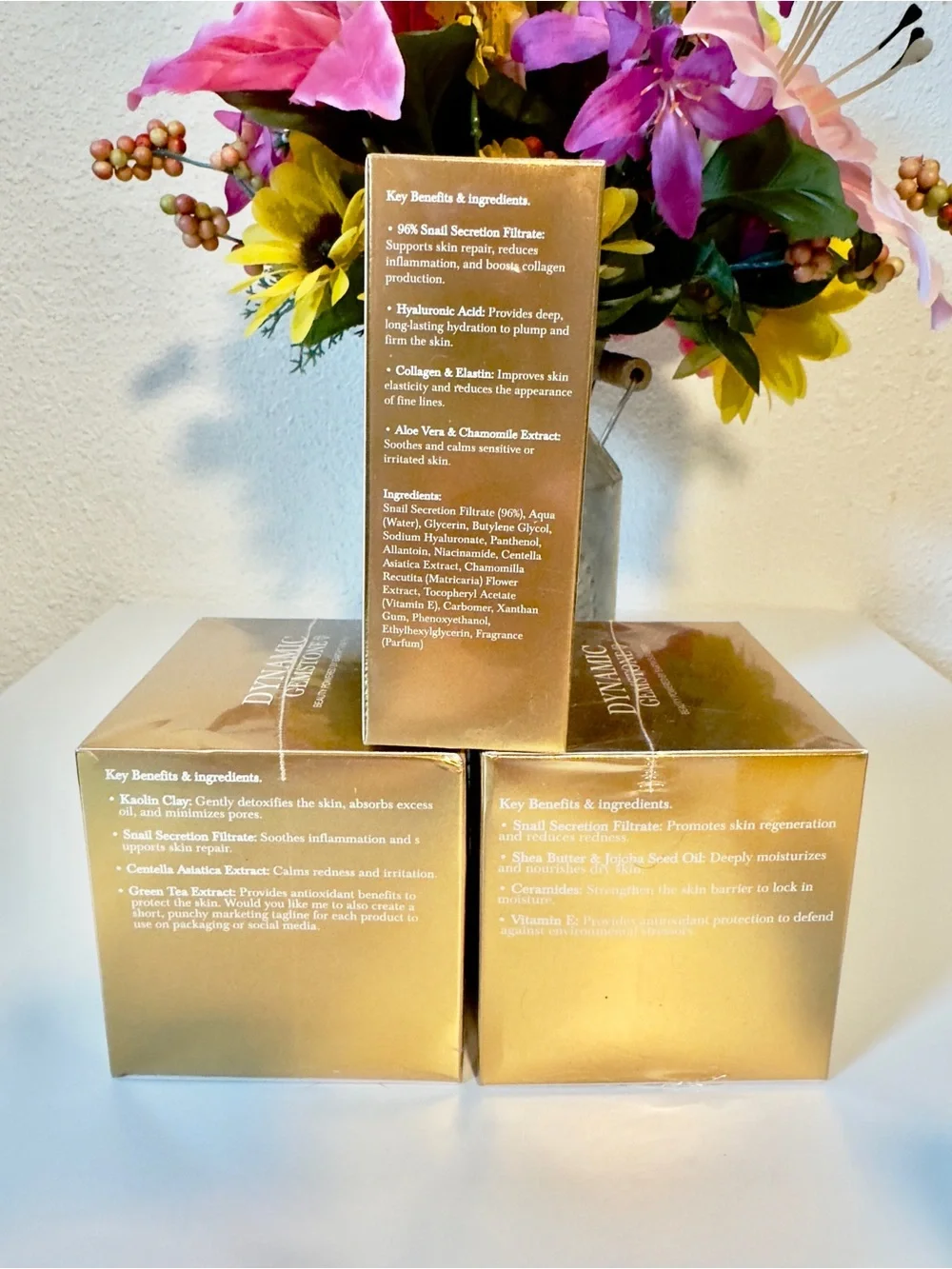 Dynamic Gemstone Concentrated Snail Repair Set, Cream, Serum & Mask